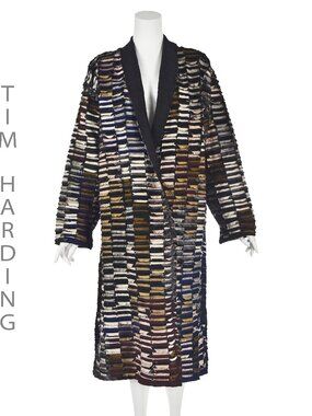 TIM HARDING Signed Art to Wear Dupioni Silk Patchwork Duster SZ 6-8 NWOT